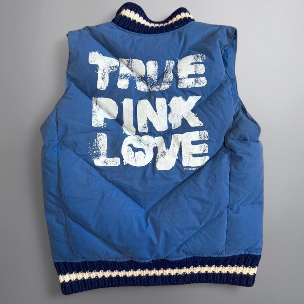 PINK Victoria’s Secret Y2K Blue Puffer Vest - Picture 3 of 5